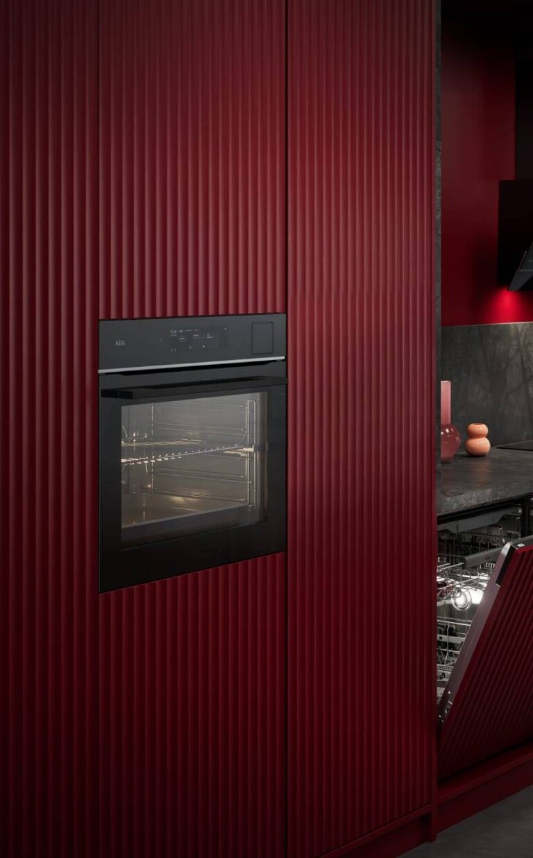 An oven placed in a kitchen
