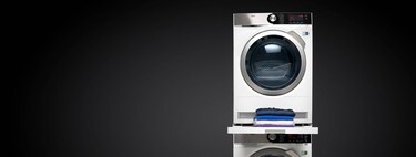 washing machine and dryer with dark background